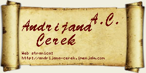 Andrijana Čerek vizit kartica